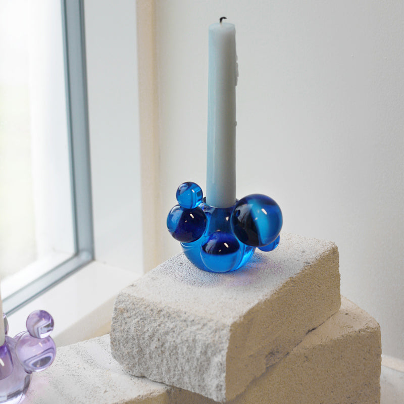 Stences Bubble Candlestick Koboltblå