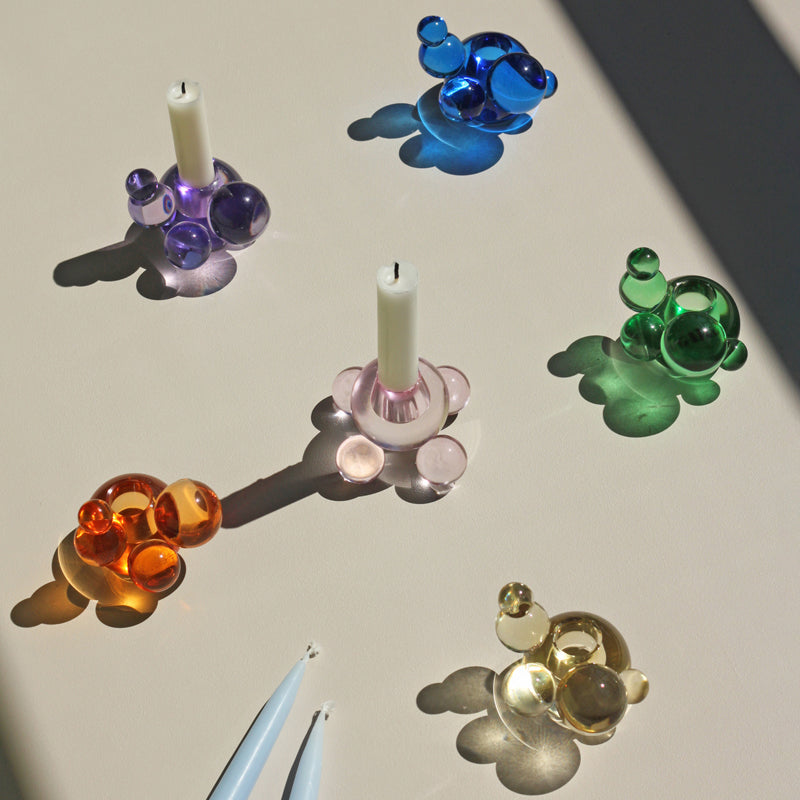 Stences Bubble Candlestick Koboltblå