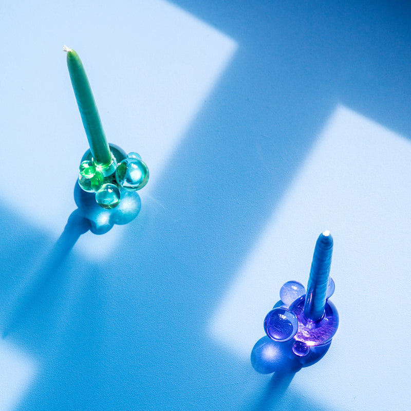 Stences Bubble Candlestick Koboltblå