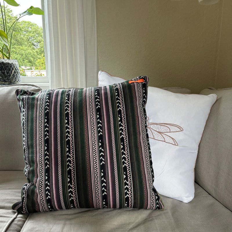 Gaspar pude green/purple jacquard
