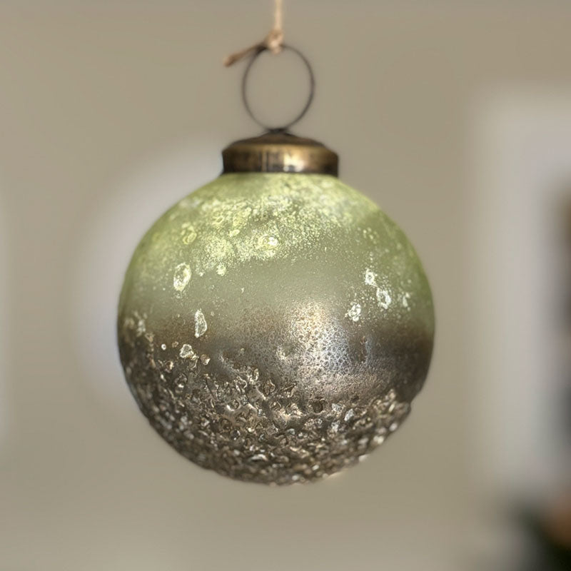 Grøn/gylden julekugle