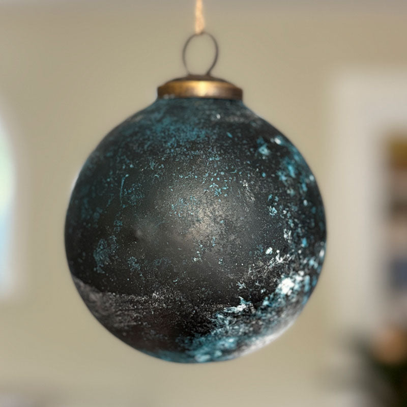 Blå Galaxy mat julekugle