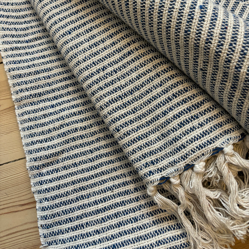 Recycled plaid - Royal Blå/Natur