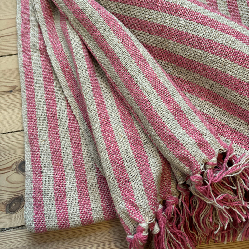 Recycled plaid - Stribet Pink/Natur