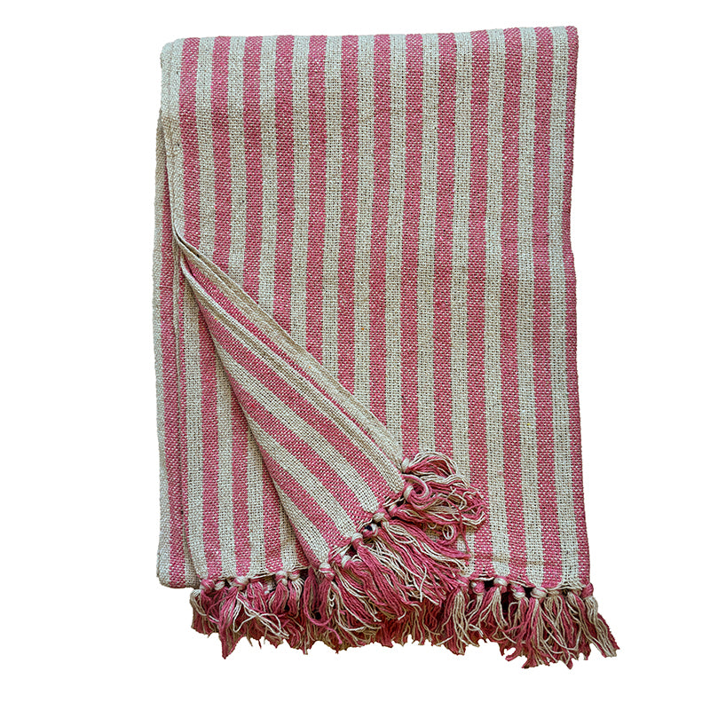 Recycled plaid - Stribet Pink/Natur