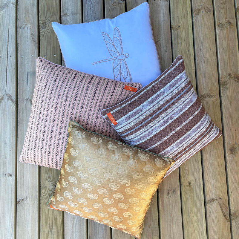 Gaspar pude Brown/rosemix jacquard