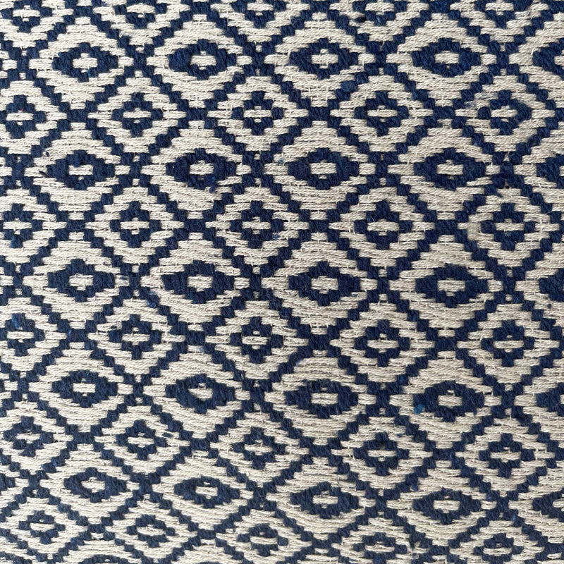 Gaspar pude Sand+Blue jacquard