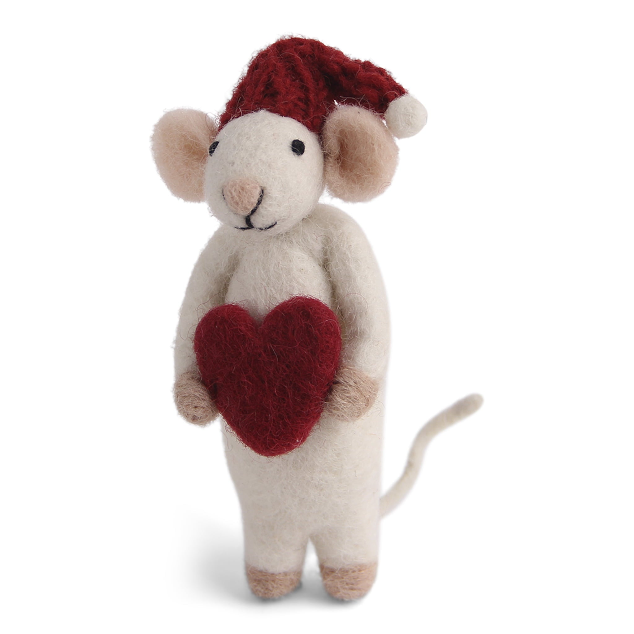 Én Gry & Sif Hvid mus med hjerte